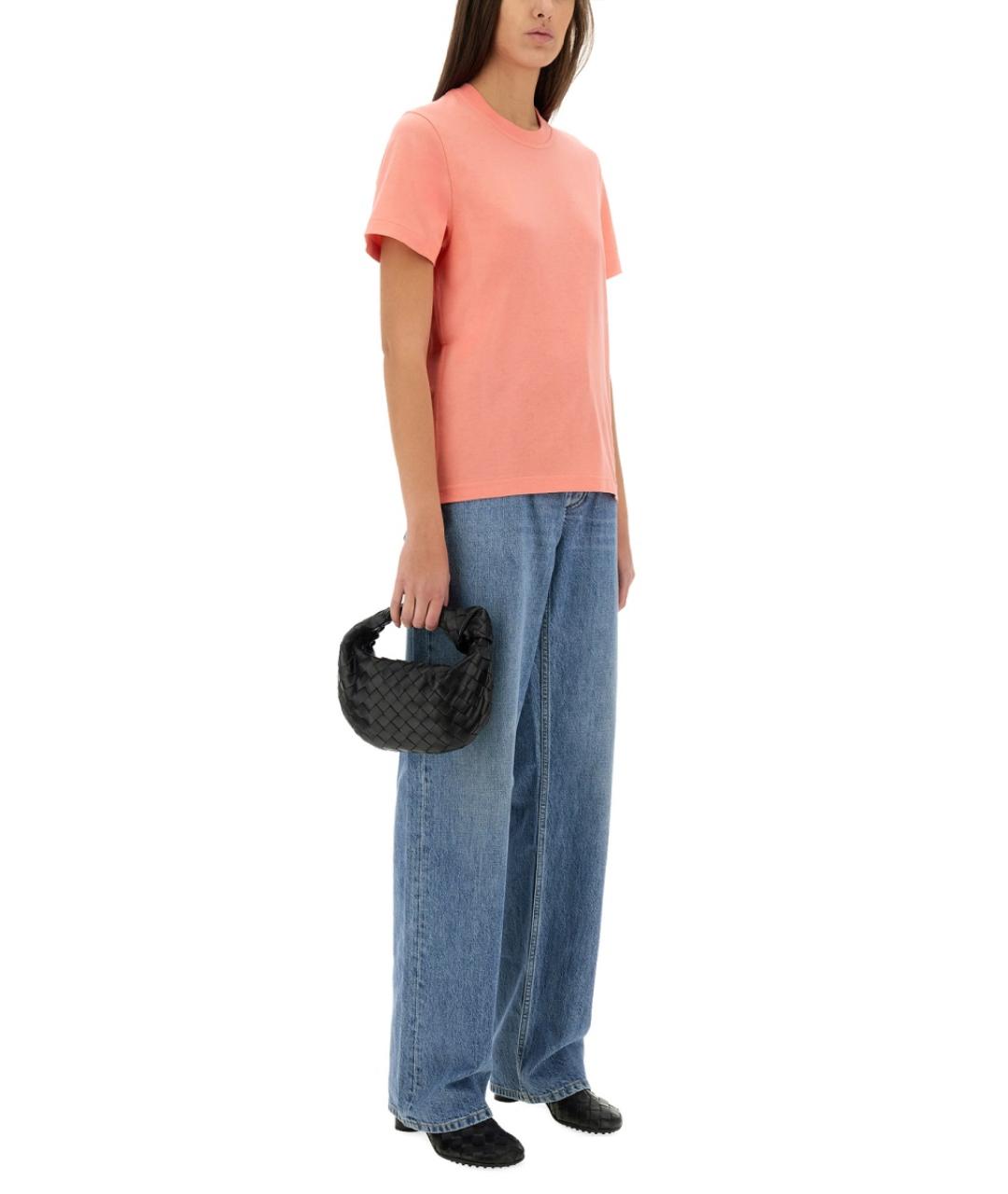 BOTTEGA VENETA Розовая хлопковая футболка, фото 3