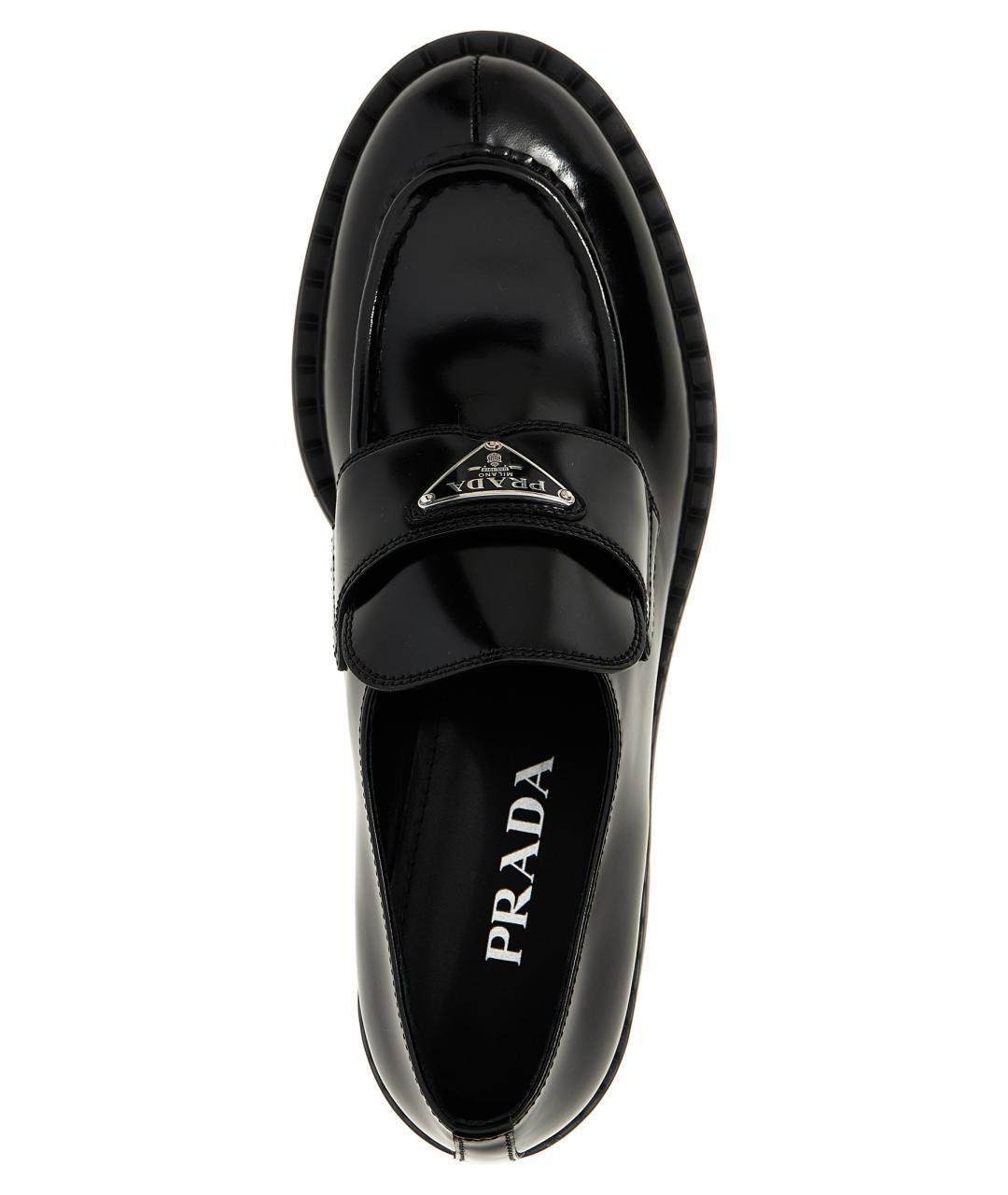 PRADA Черные кожаные лоферы, фото 4
