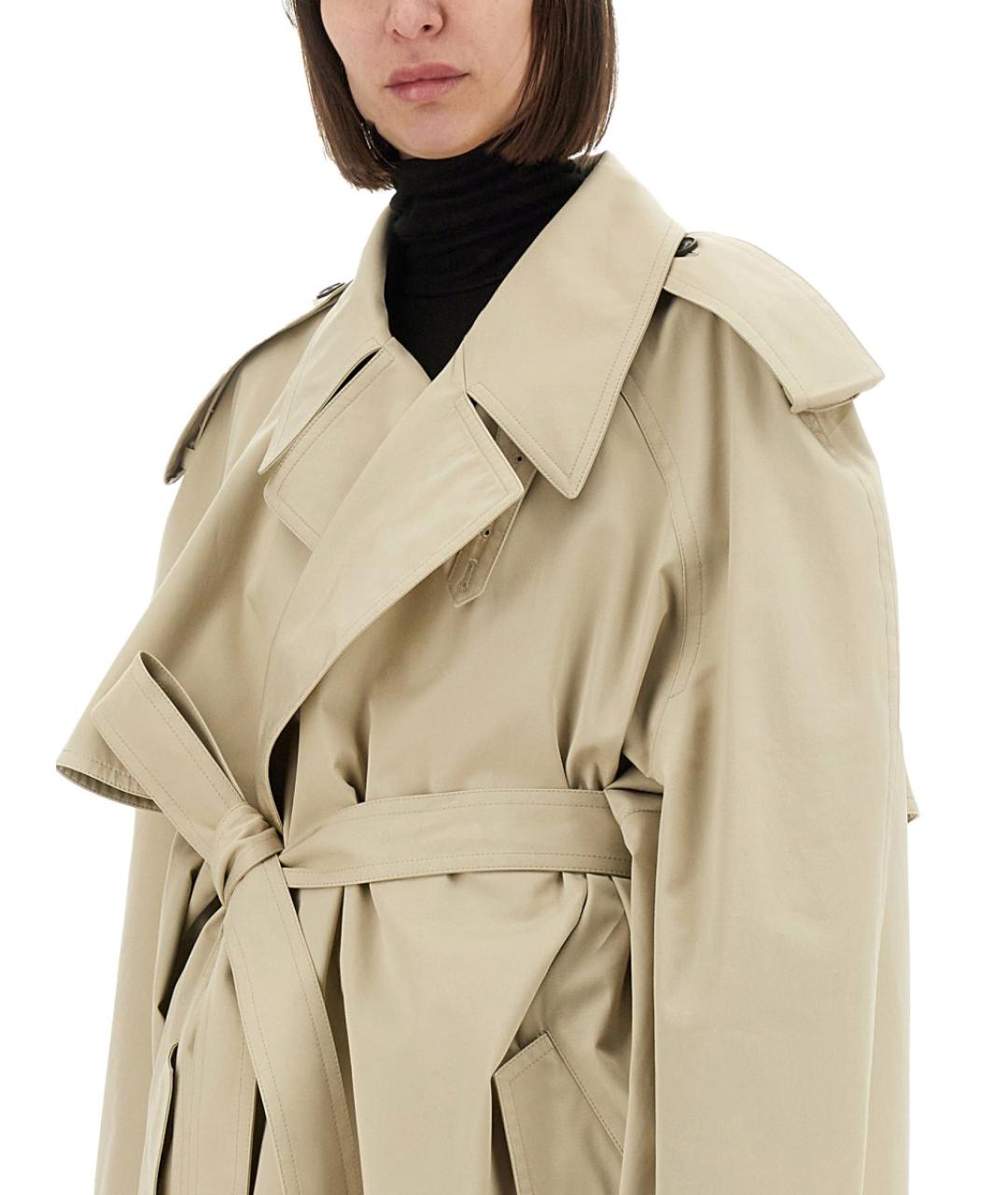 BALENCIAGA Бежевый хлопковый тренч/плащ, фото 5