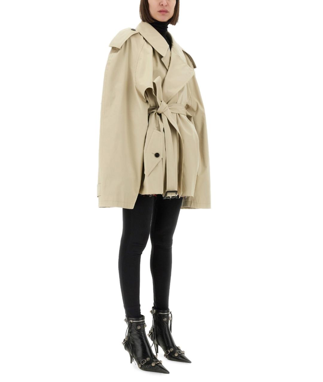 BALENCIAGA Бежевый хлопковый тренч/плащ, фото 3