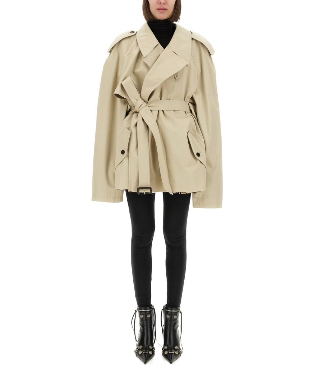 BALENCIAGA Бежевый хлопковый тренч/плащ, фото 2