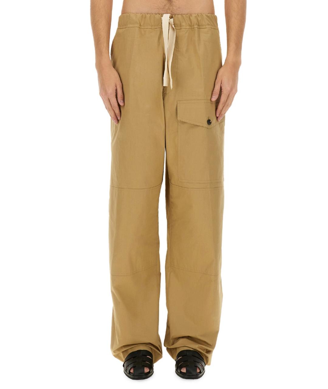 DRIES VAN NOTEN Бежевые хлопковые повседневные брюки, фото 2