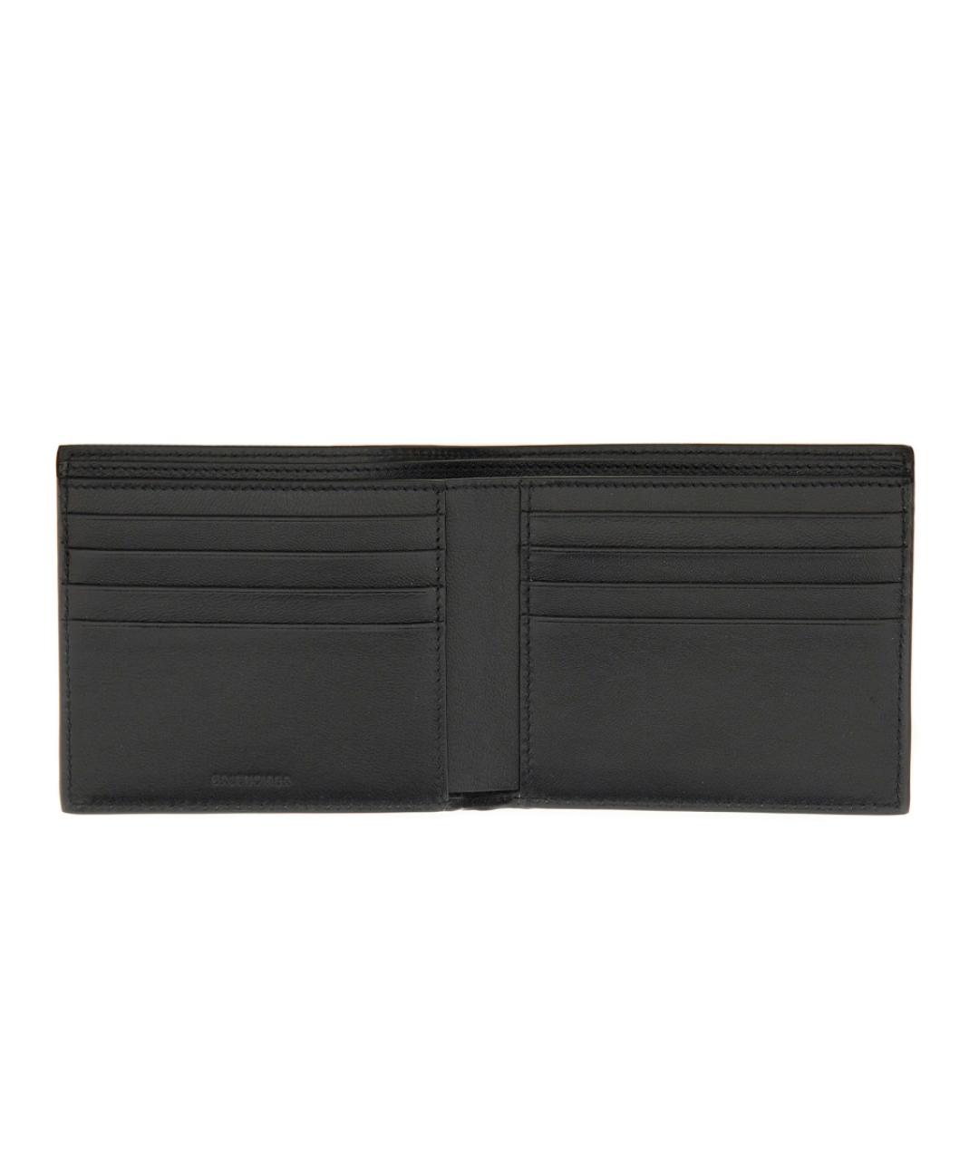 BALENCIAGA Черный кожаный кошелек, фото 3