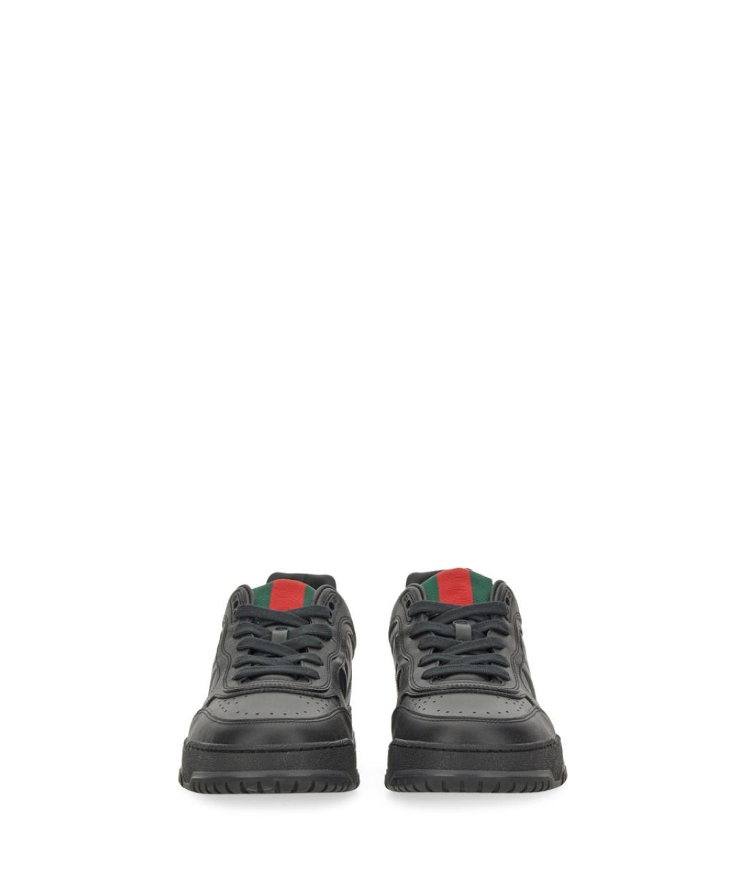 GUCCI Черные кожаные низкие кроссовки / кеды, фото 5