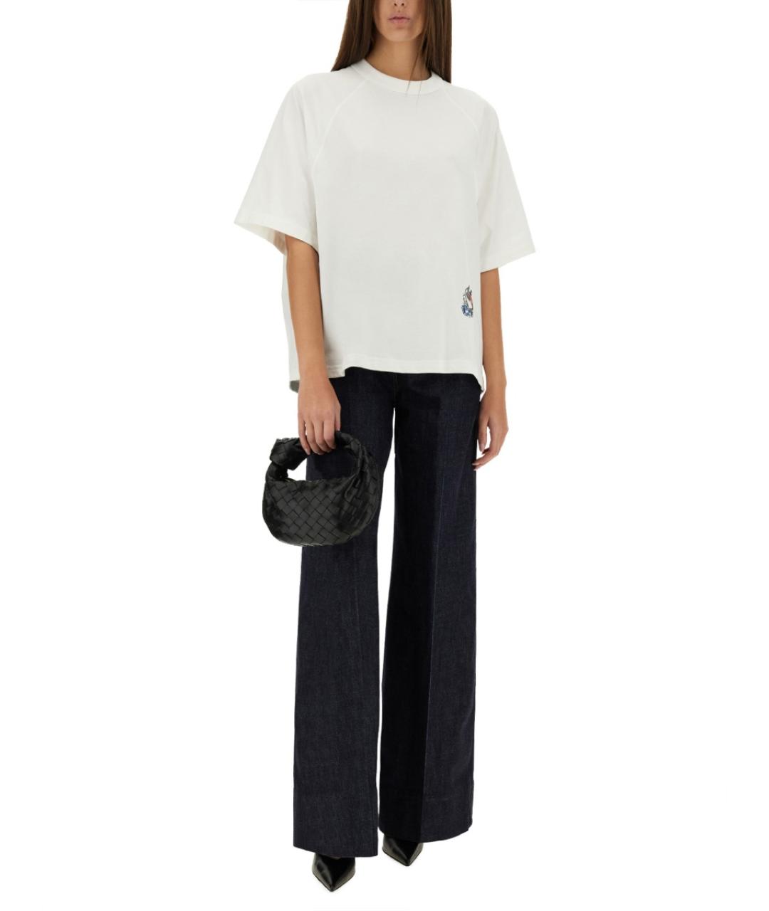 BOTTEGA VENETA Синие хлопковые прямые брюки, фото 3