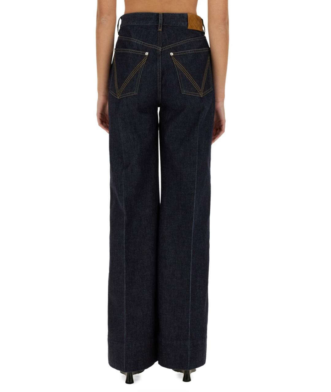 BOTTEGA VENETA Синие хлопковые прямые брюки, фото 4