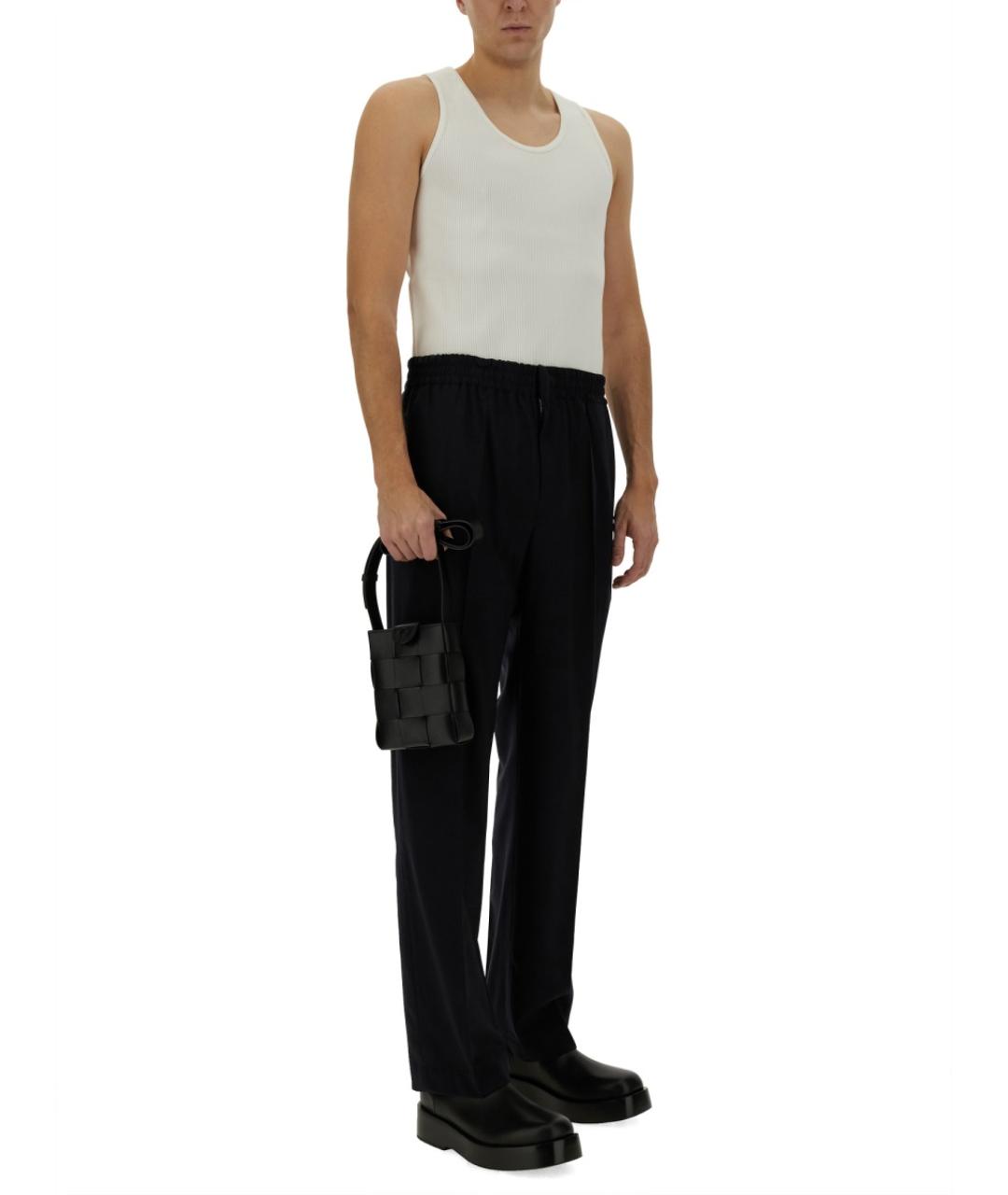 BOTTEGA VENETA Синие шерстяные повседневные брюки, фото 3