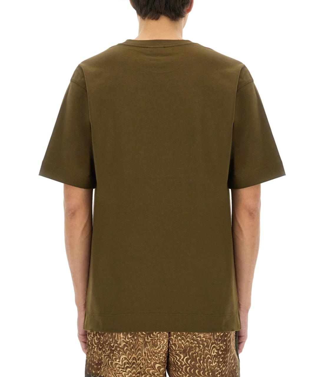 DRIES VAN NOTEN Коричневая хлопковая футболка, фото 4