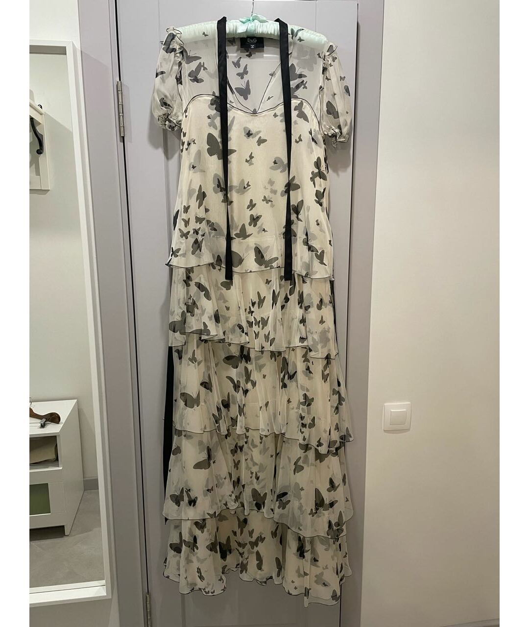 DOLCE&GABBANA Белое шелковое вечернее платье, фото 2