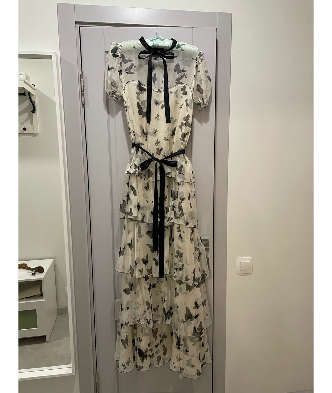 DOLCE&GABBANA Белое шелковое вечернее платье, фото 5