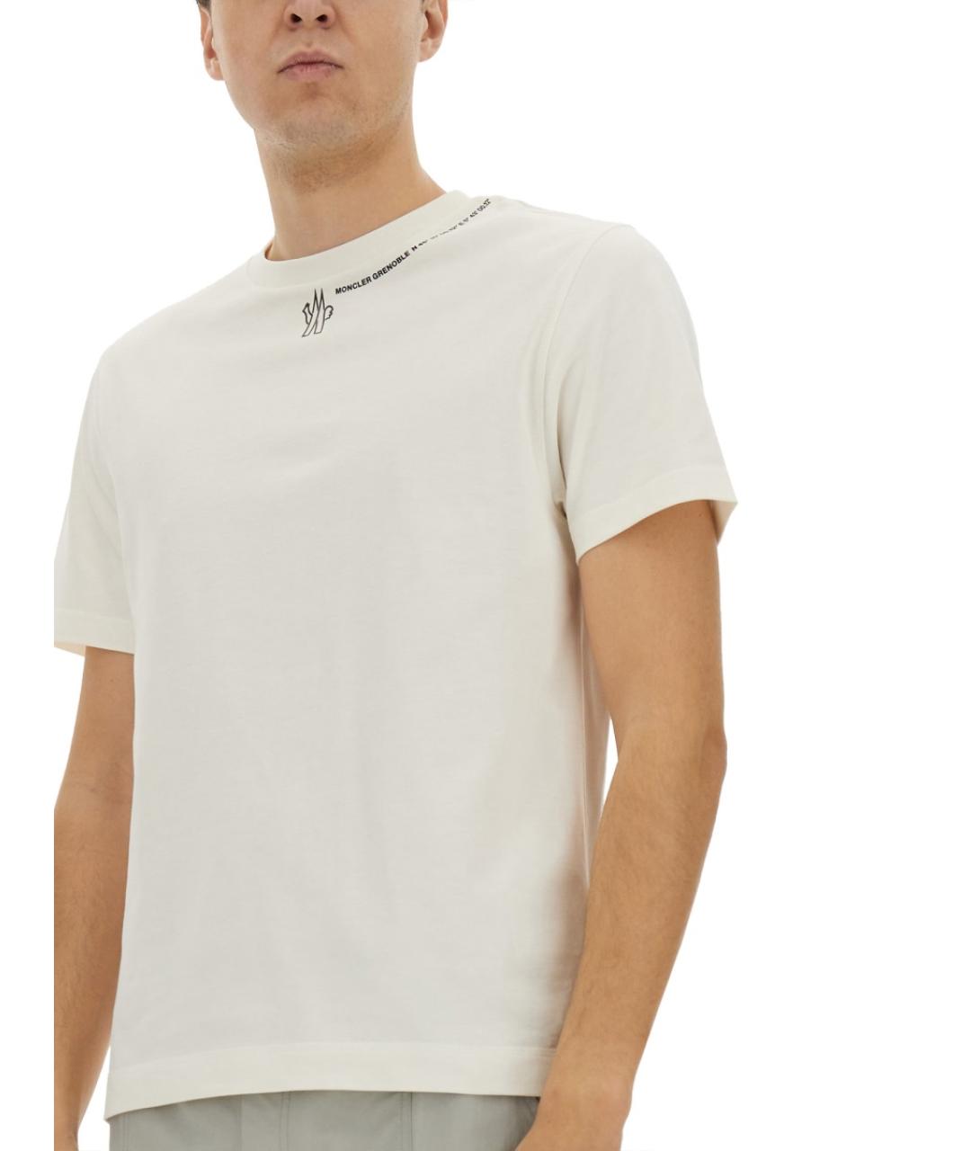 MONCLER GRENOBLE Белая хлопковая футболка, фото 3