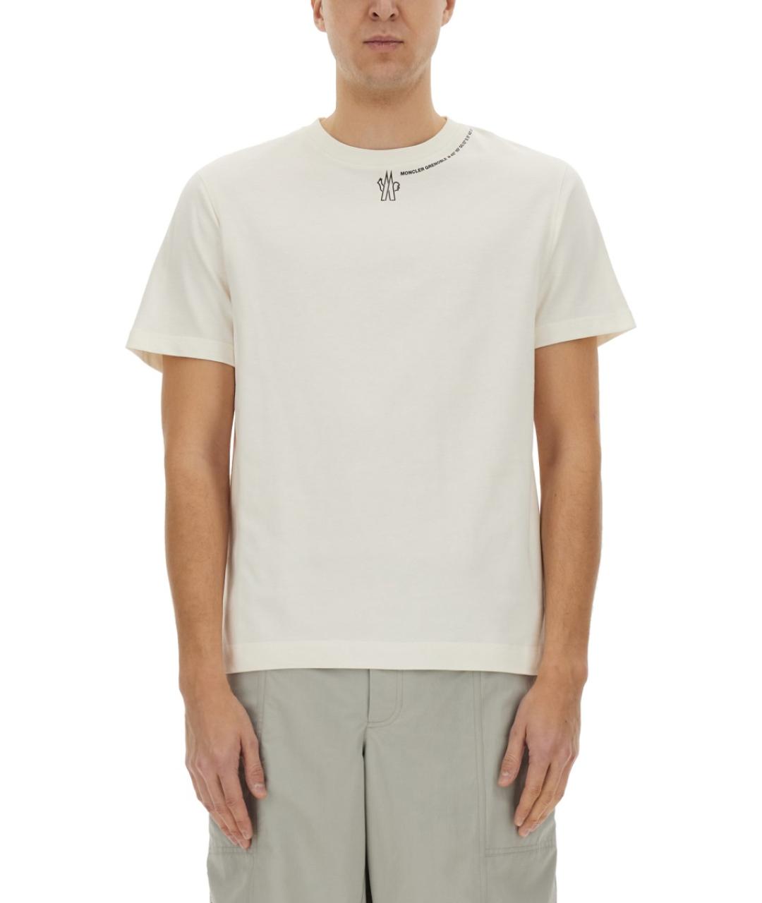 MONCLER GRENOBLE Белая хлопковая футболка, фото 4