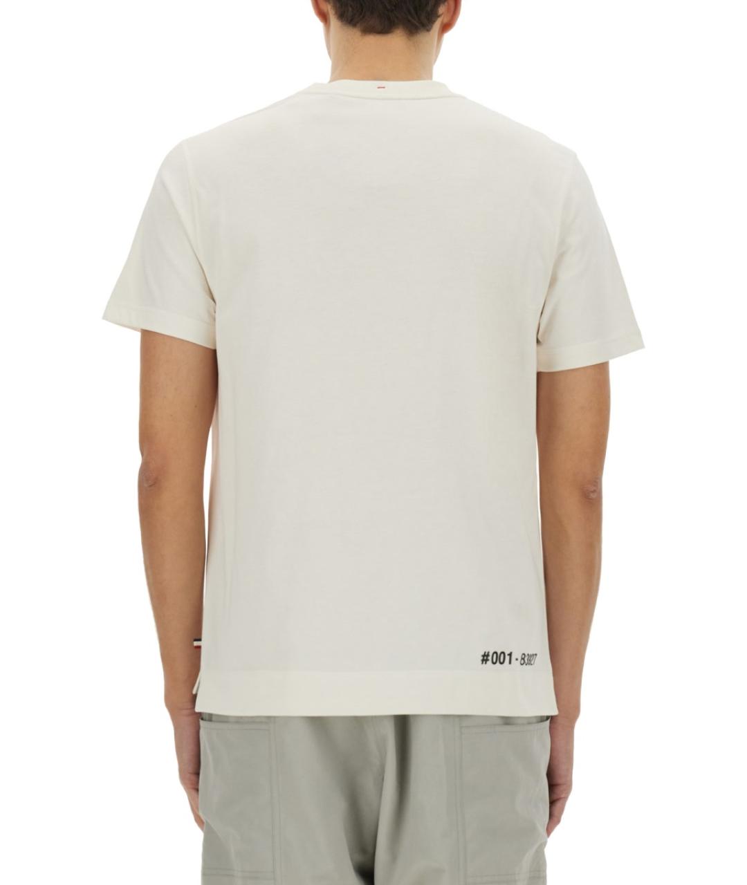 MONCLER GRENOBLE Белая хлопковая футболка, фото 2