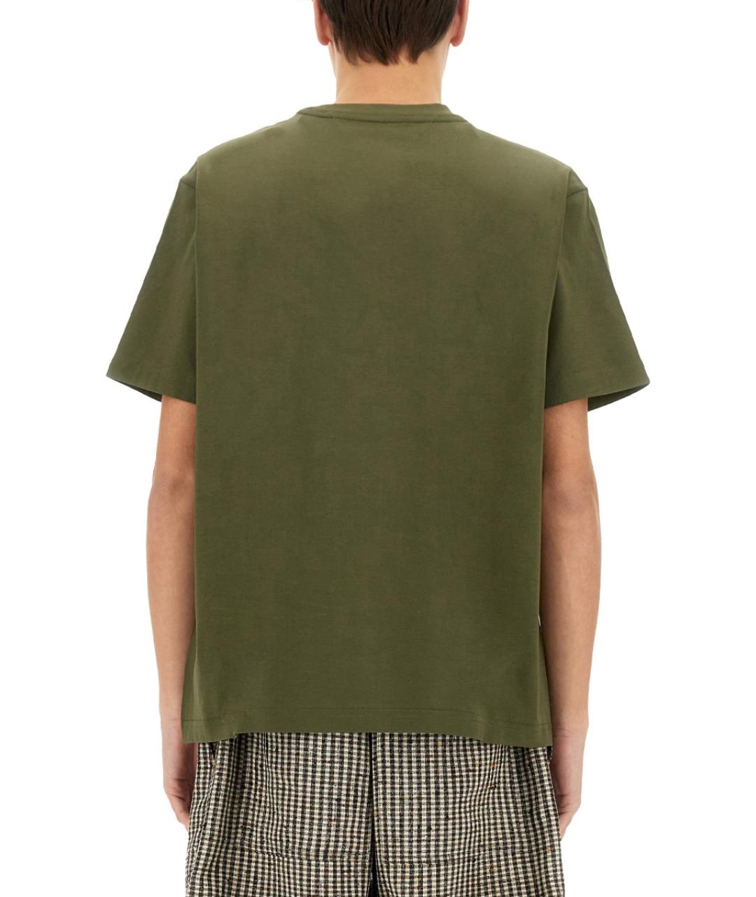 BOTTEGA VENETA Зеленая хлопковая футболка, фото 4