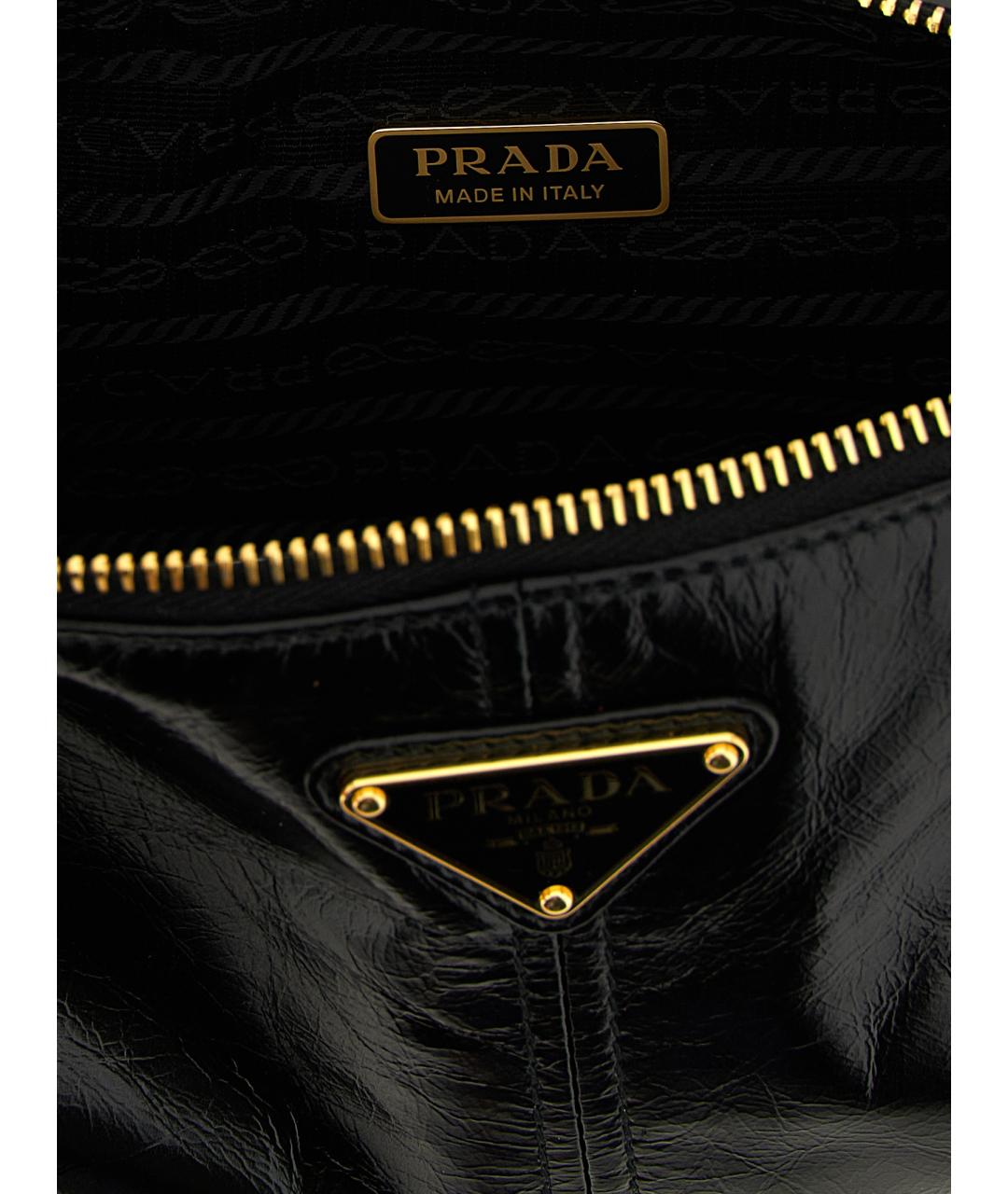 PRADA Черная кожаная сумка через плечо, фото 4