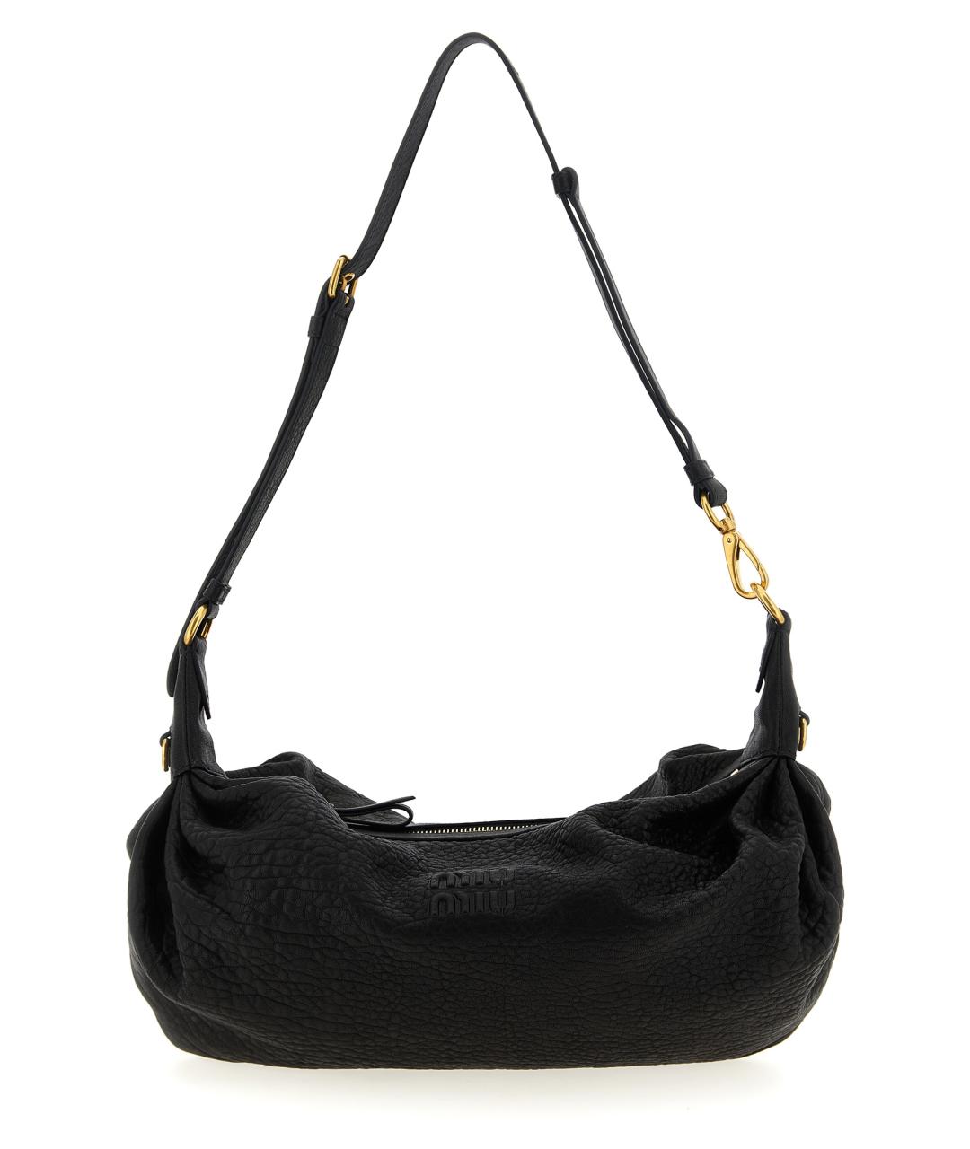 MIU MIU Черная кожаная сумка через плечо, фото 1