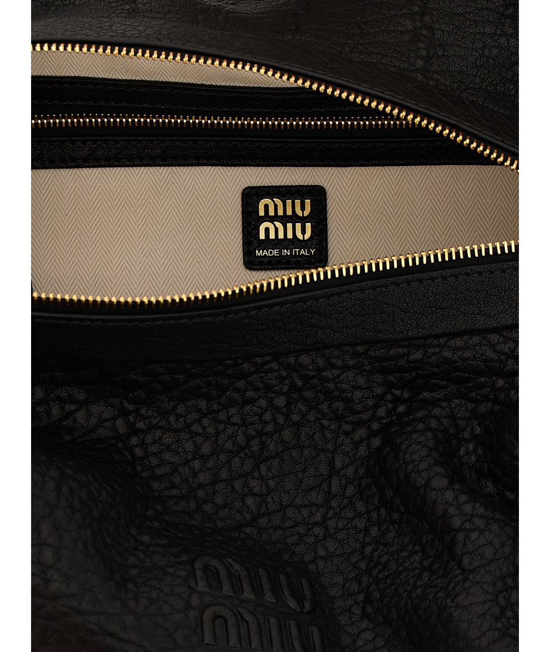 MIU MIU Черная кожаная сумка через плечо, фото 4