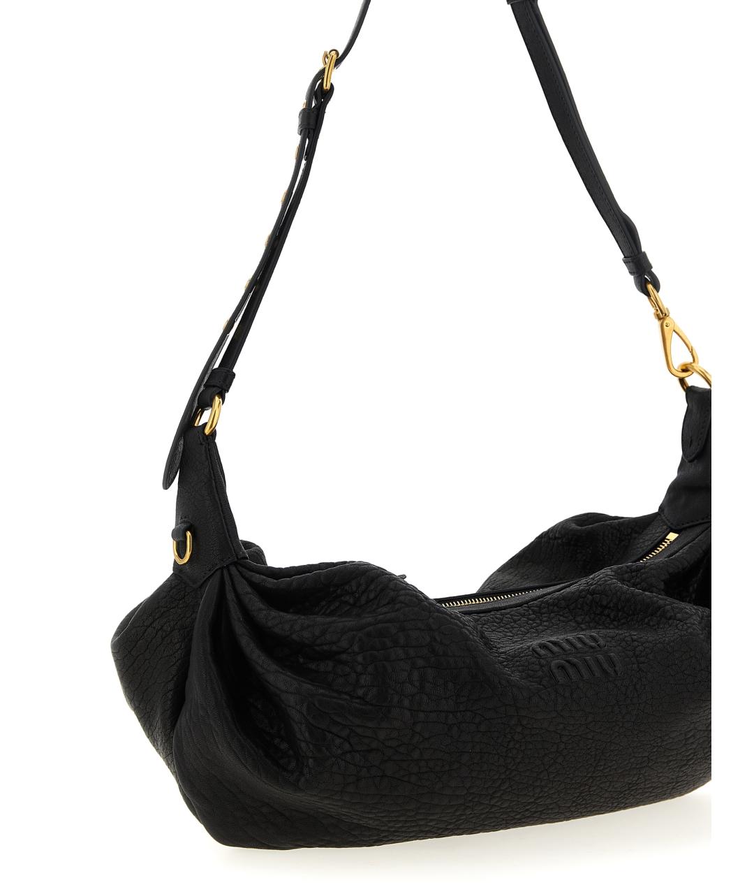 MIU MIU Черная кожаная сумка через плечо, фото 3