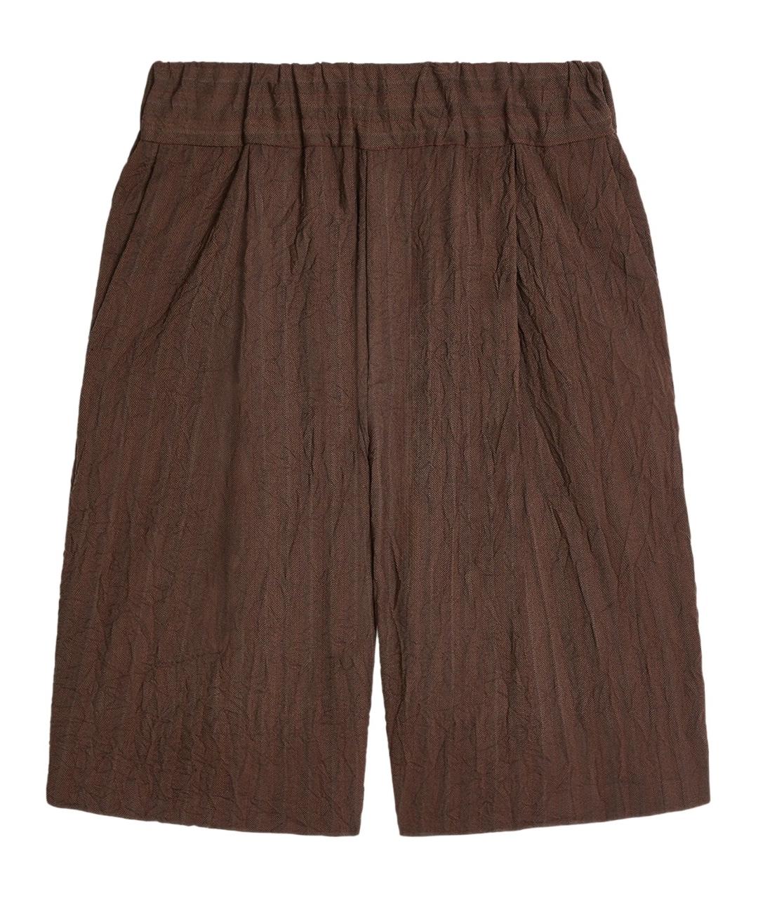 DRIES VAN NOTEN Коричневые полиэстеровые шорты, фото 1
