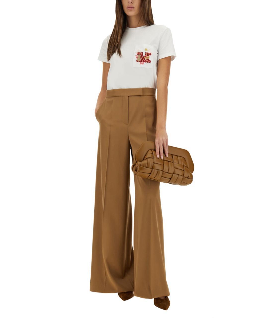 MAX MARA Белая хлопковая футболка, фото 3
