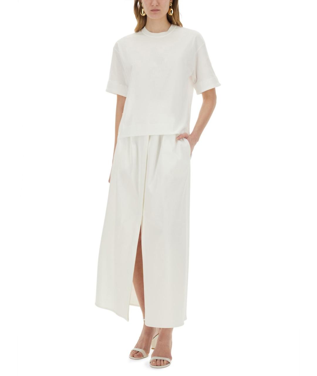 MAX MARA Белая хлопковая футболка, фото 2