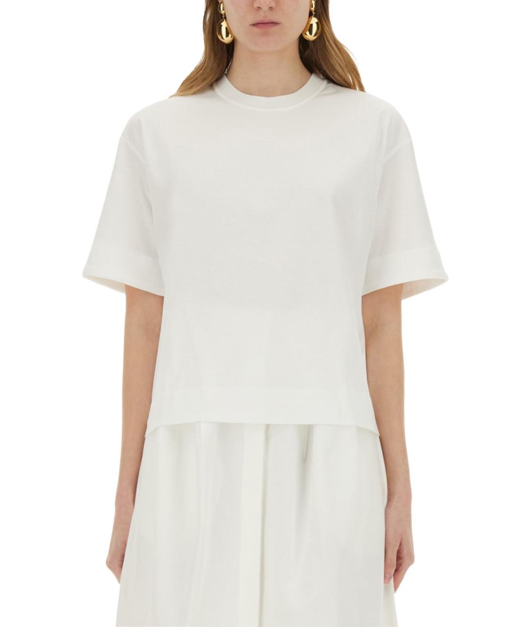 MAX MARA Белая хлопковая футболка, фото 5