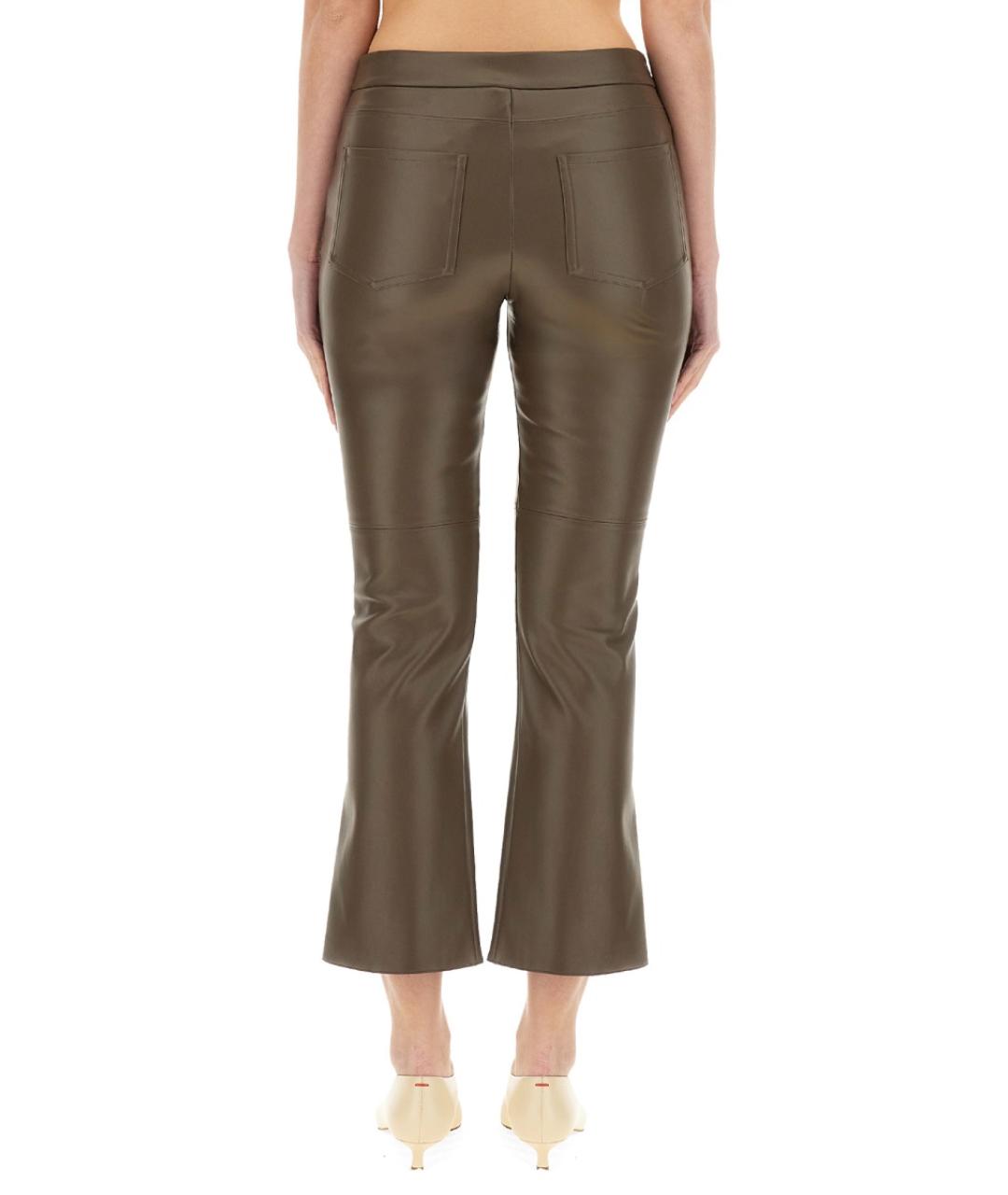 'S MAX MARA Коричневые полиэстеровые прямые брюки, фото 3