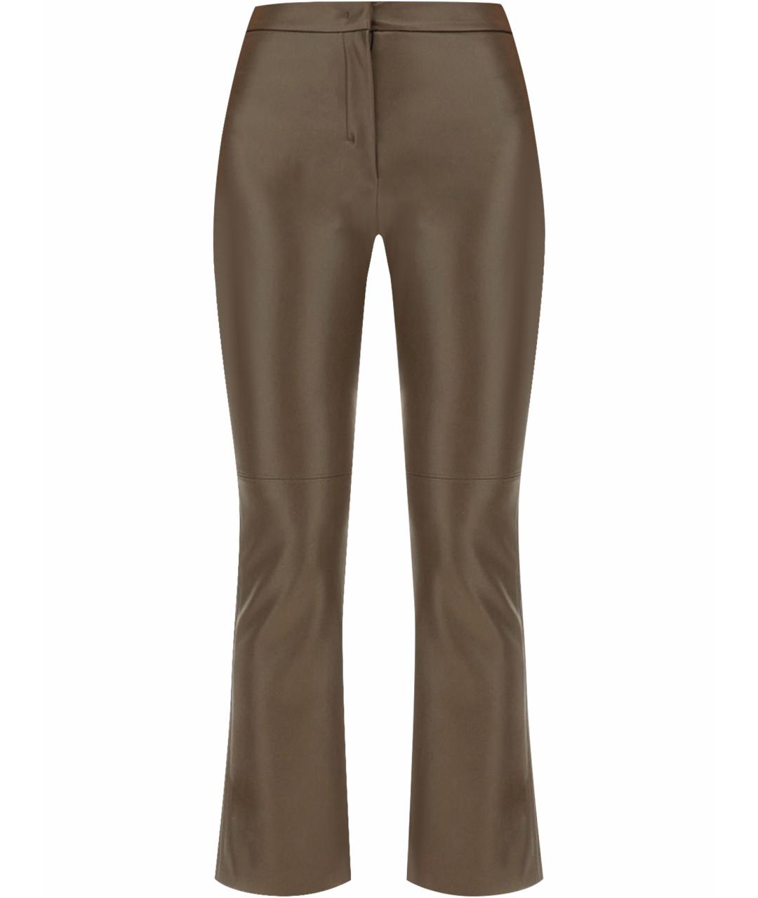 'S MAX MARA Коричневые полиэстеровые прямые брюки, фото 1