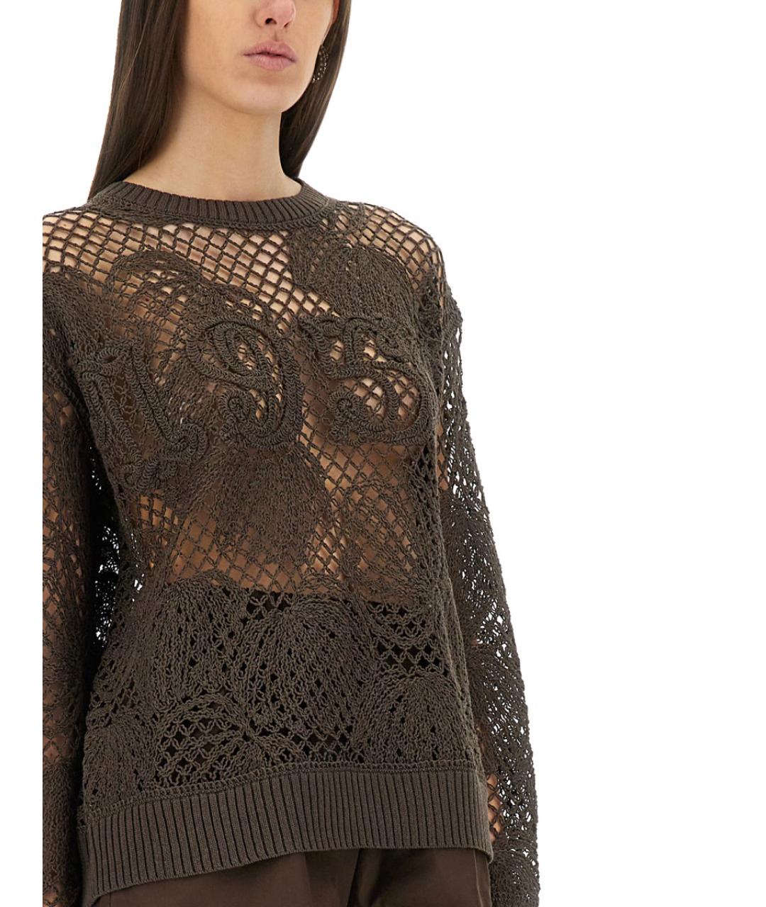 MAX MARA Коричневый хлопковый джемпер / свитер, фото 5