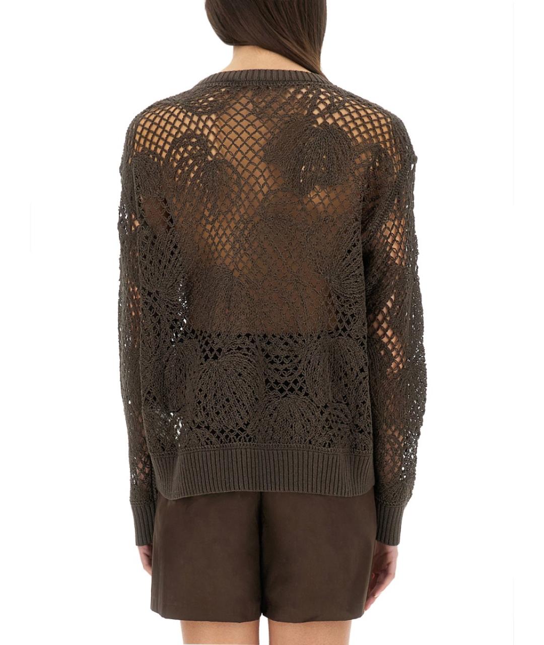 MAX MARA Коричневый хлопковый джемпер / свитер, фото 4