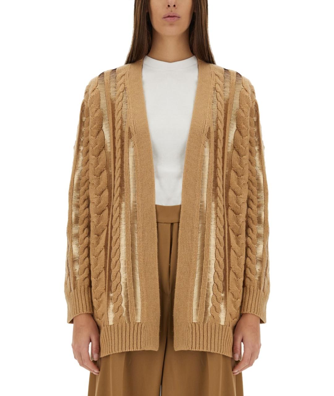 MAX MARA Бежевый шерстяной джемпер / свитер, фото 2