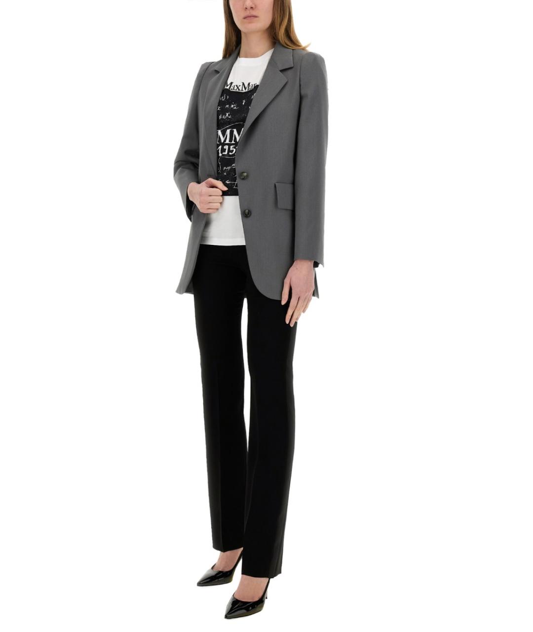 MAX MARA Черные ацетатные прямые брюки, фото 2