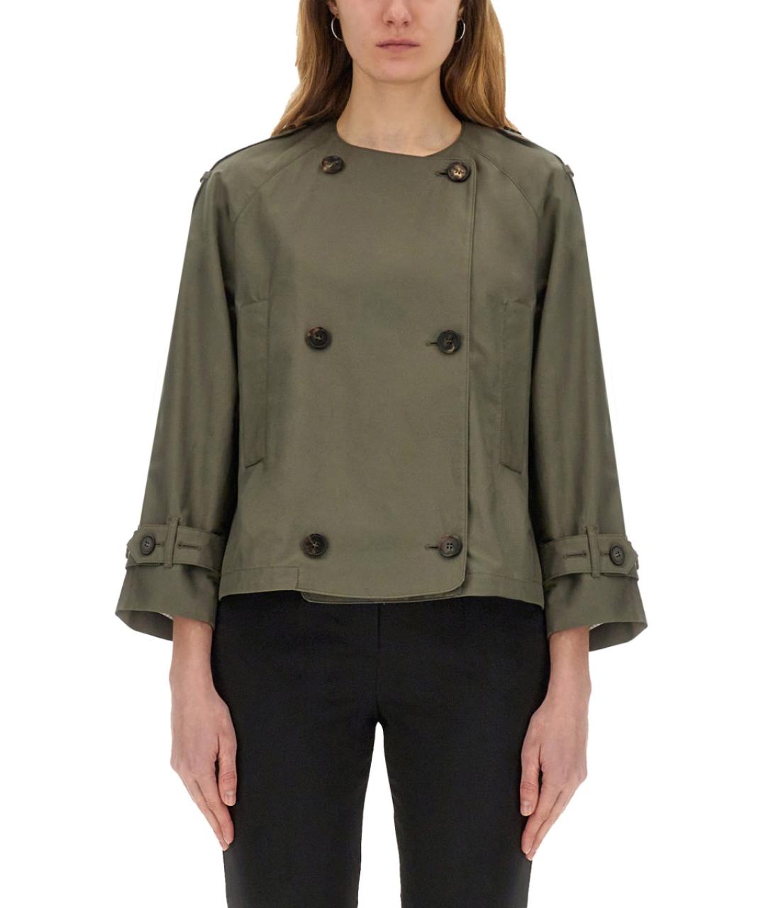 MAX MARA Зеленый хлопковый тренч/плащ, фото 2