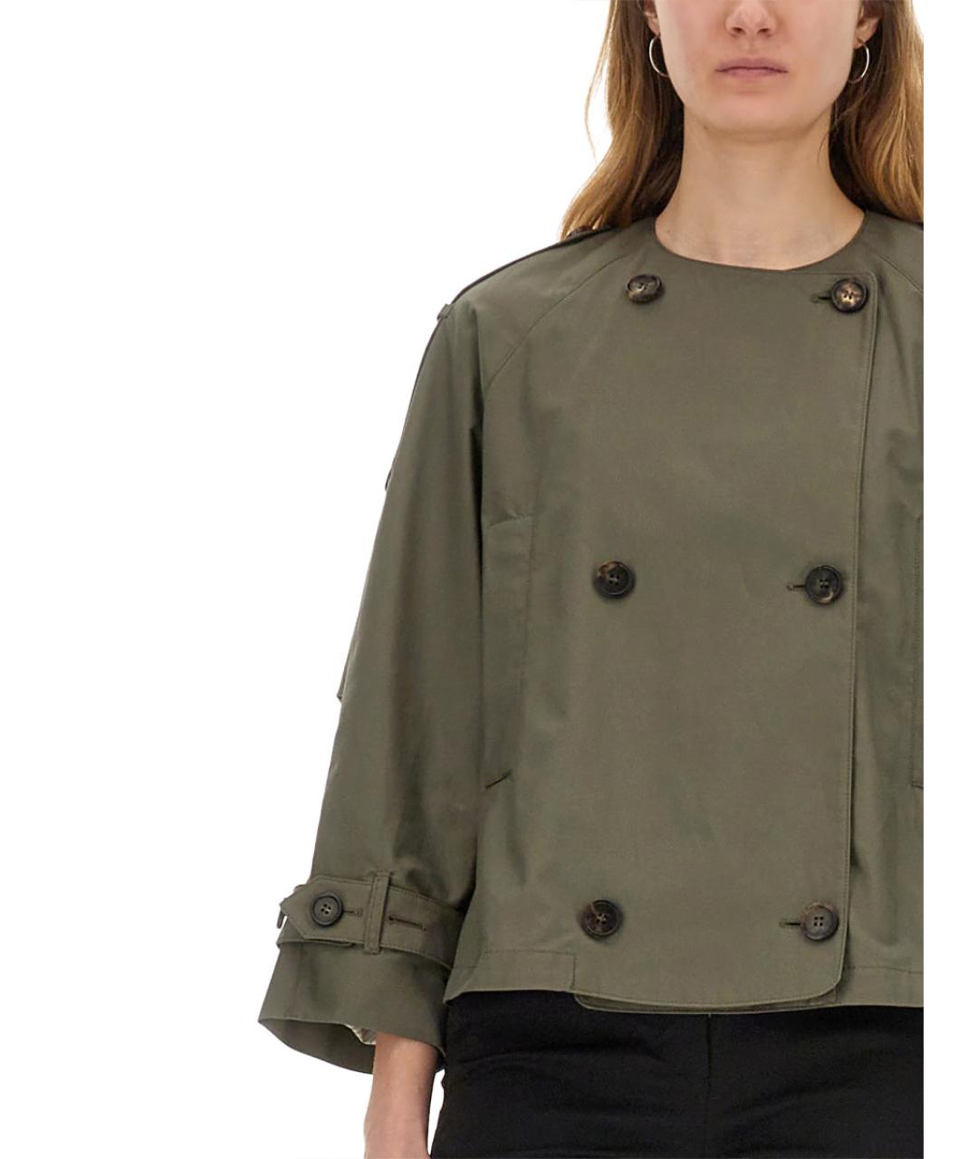 MAX MARA Зеленый хлопковый тренч/плащ, фото 5