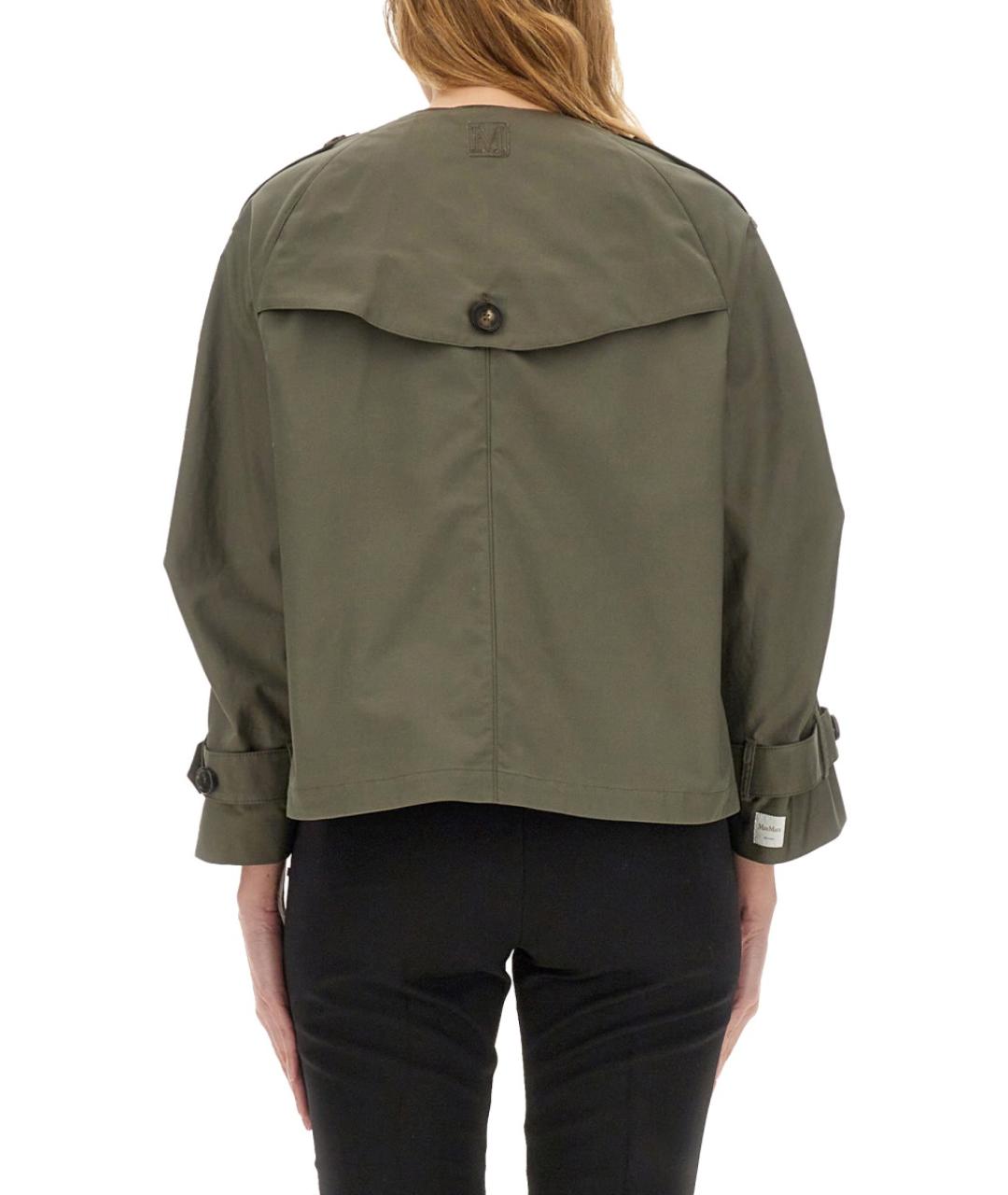 MAX MARA Зеленый хлопковый тренч/плащ, фото 4