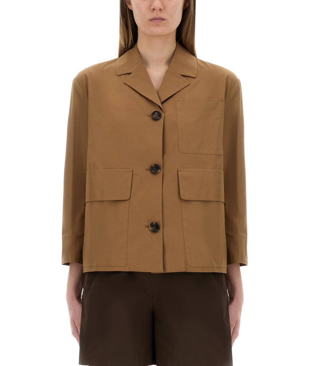 'S MAX MARA Бежевый хлопковый жакет/пиджак, фото 2