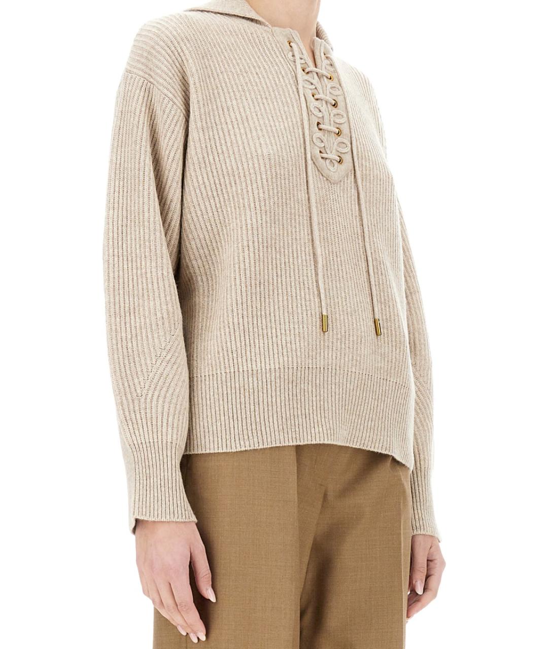 MAX MARA Бежевый шерстяной джемпер / свитер, фото 5