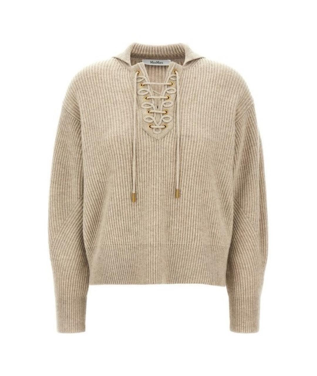 MAX MARA Бежевый шерстяной джемпер / свитер, фото 1