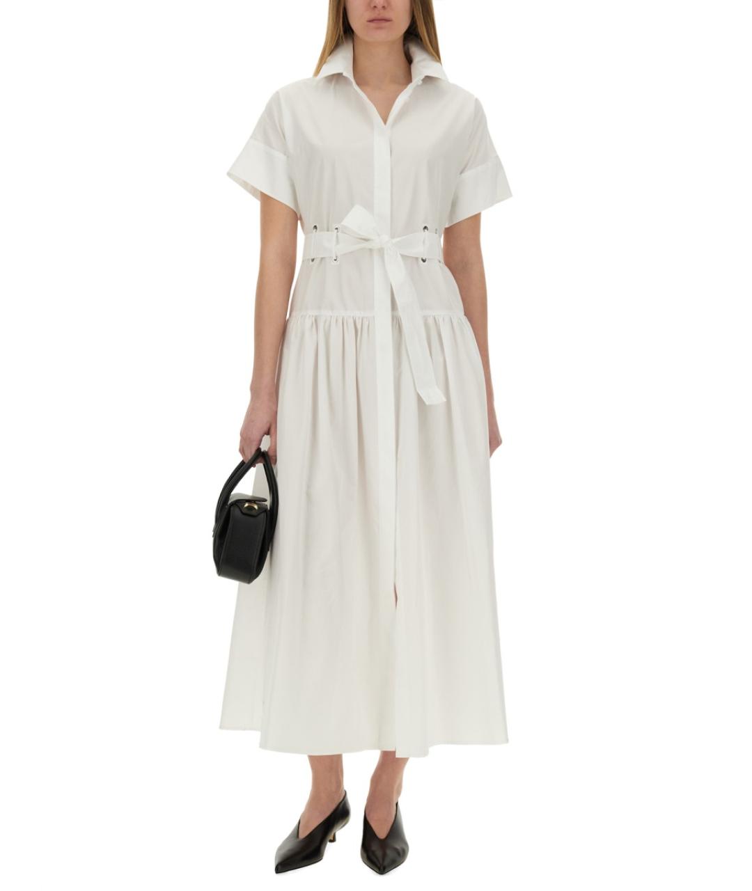 MAX MARA Белое хлопковое повседневное платье, фото 3