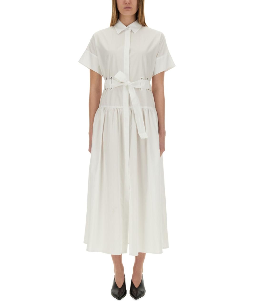 MAX MARA Белое хлопковое повседневное платье, фото 2