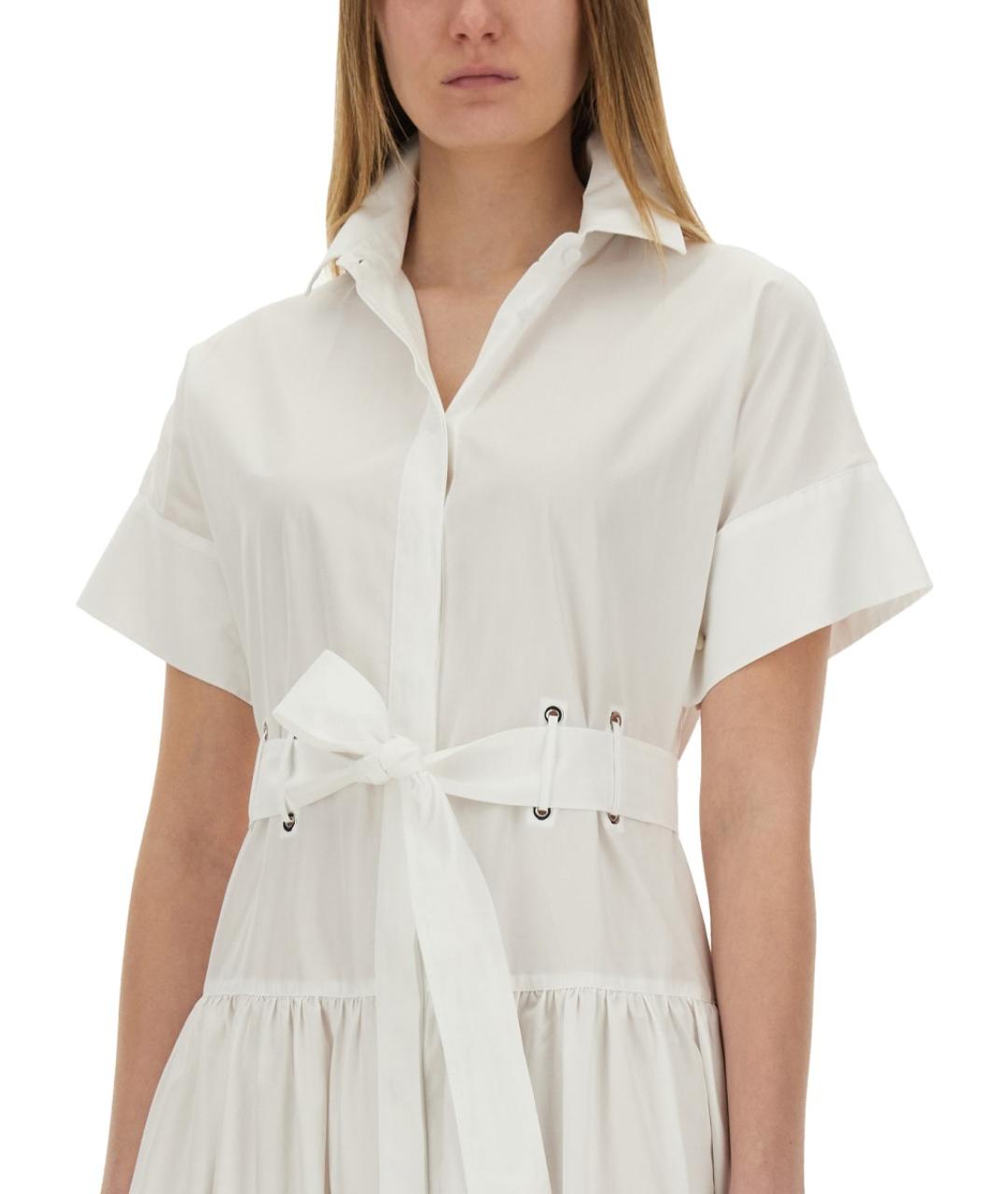 MAX MARA Белое хлопковое повседневное платье, фото 5