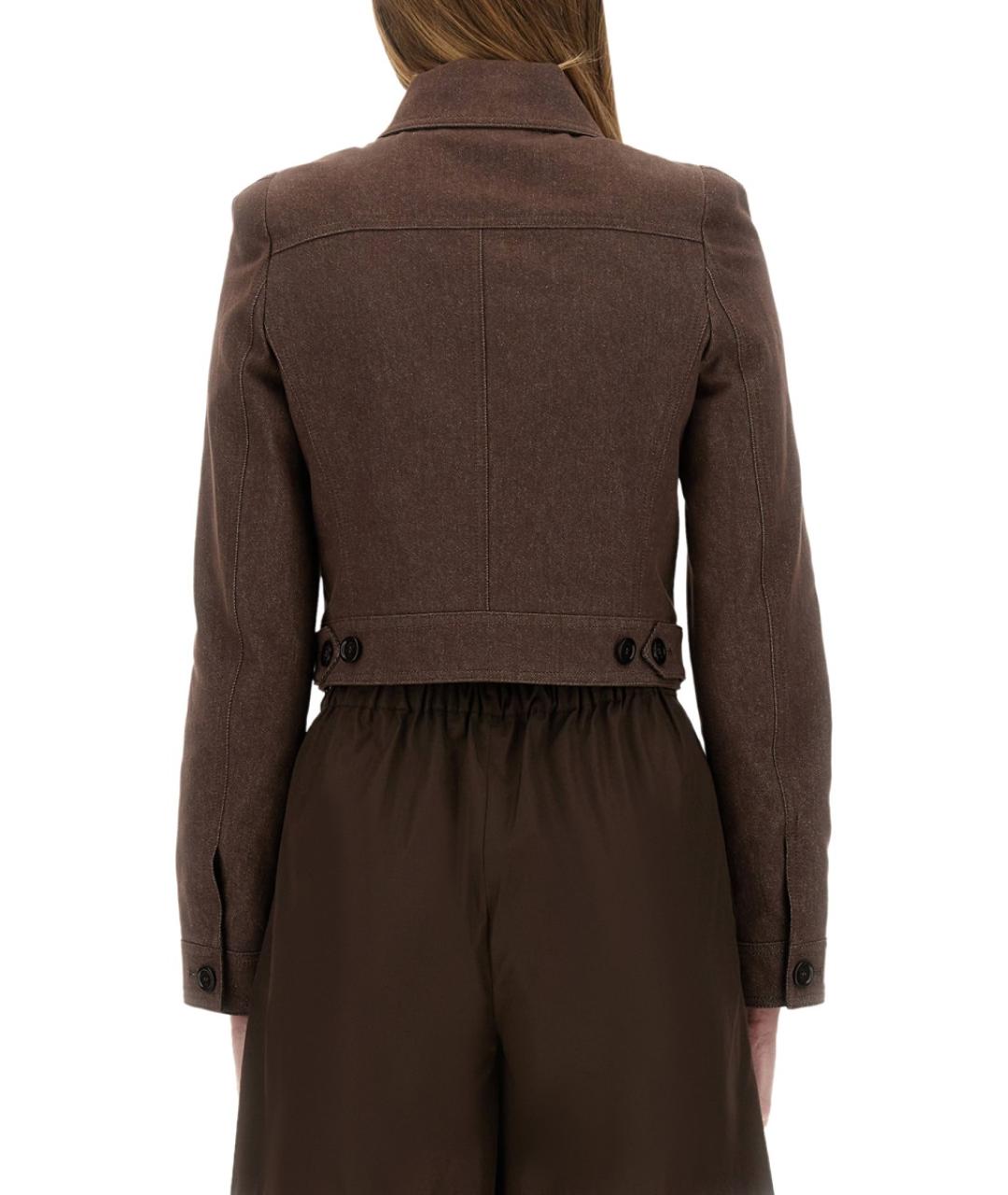 MAX MARA Коричневый хлопковый жакет/пиджак, фото 3