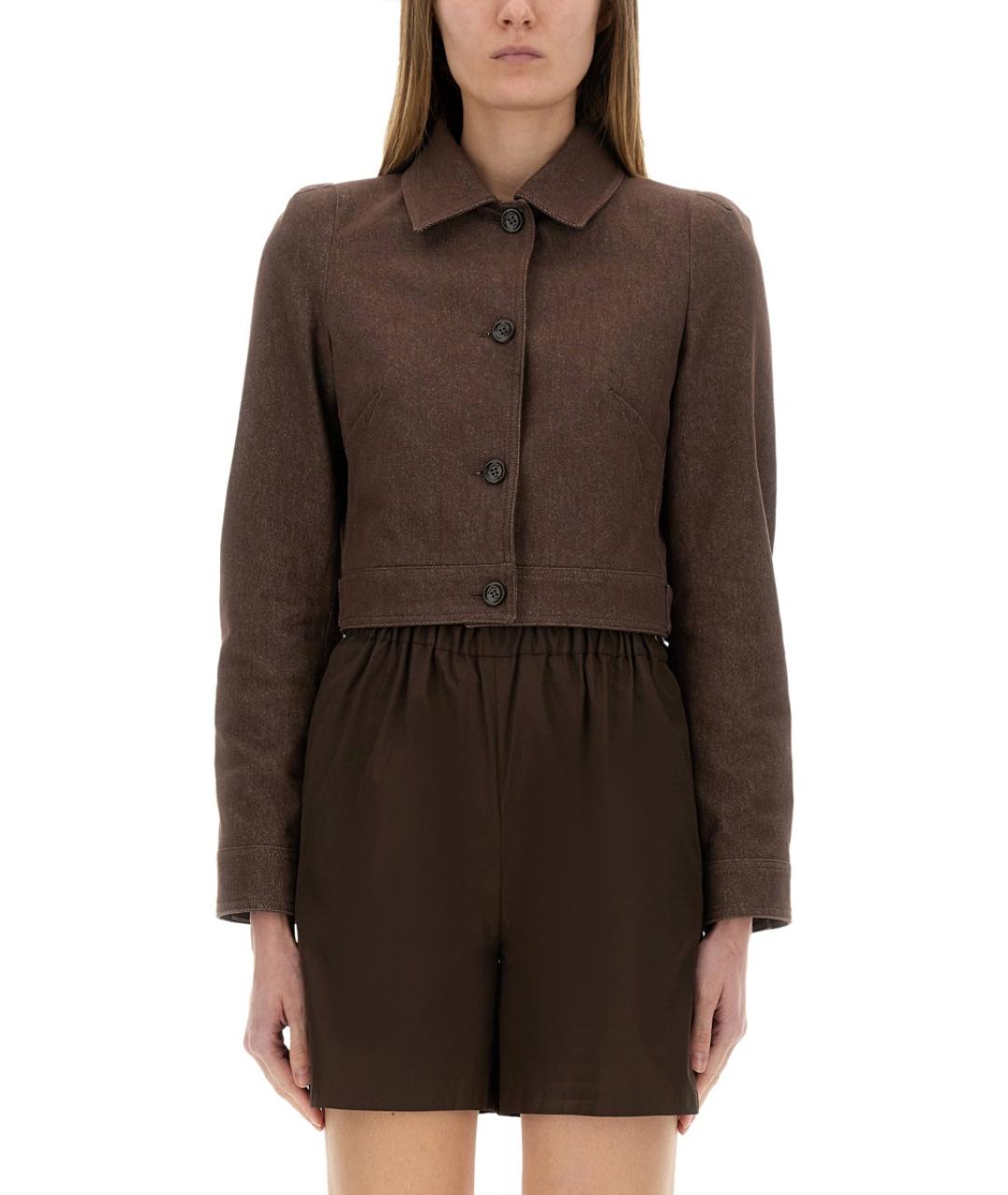 MAX MARA Коричневый хлопковый жакет/пиджак, фото 5