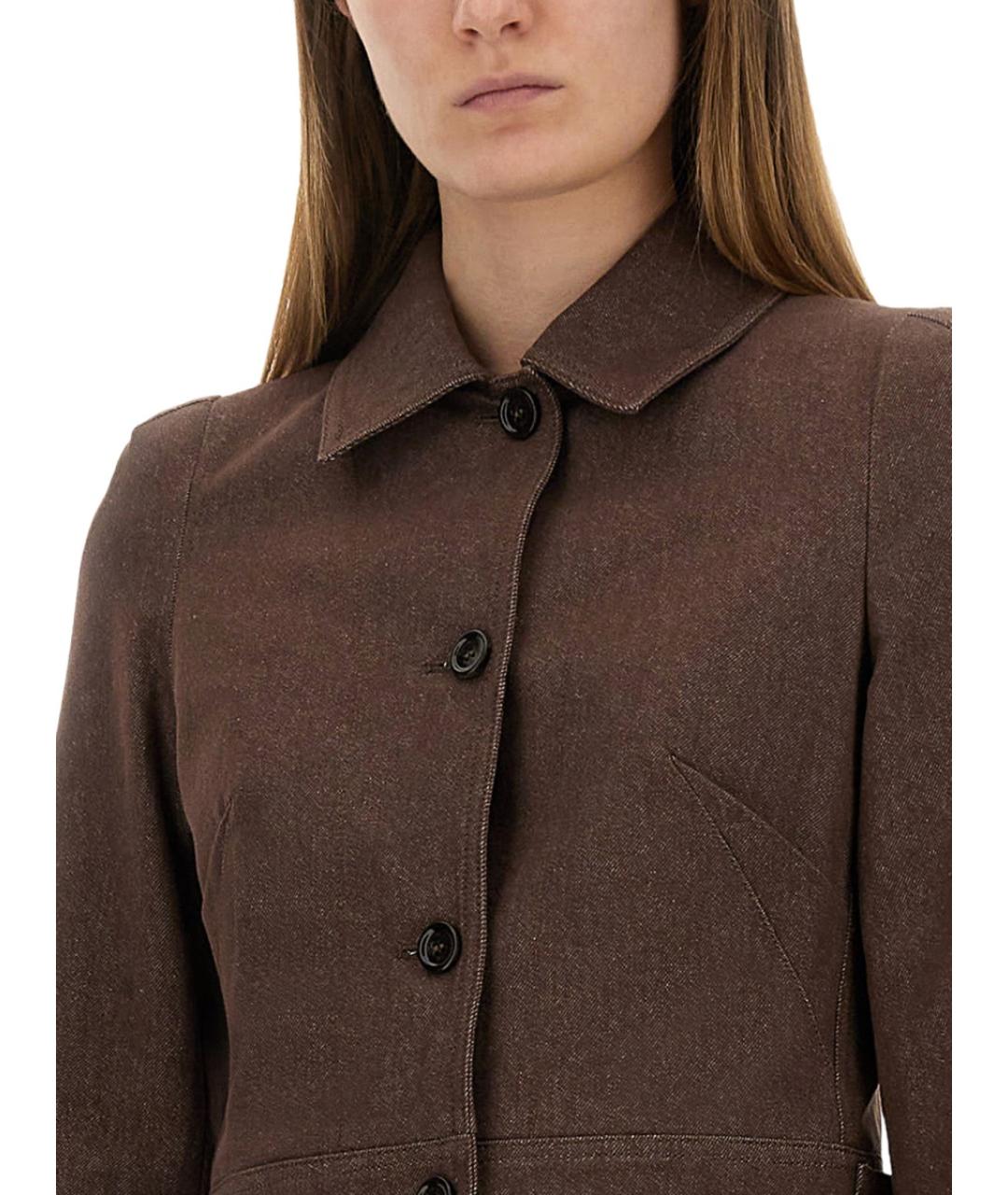MAX MARA Коричневый хлопковый жакет/пиджак, фото 4