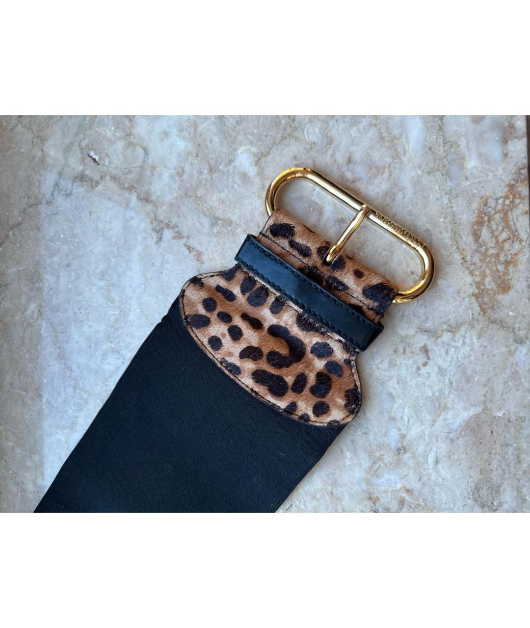 DOLCE&GABBANA Черный ремень из экзотической кожи, фото 2
