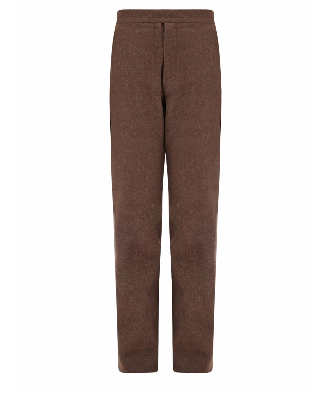 MAX MARA Коричневые хлопковые прямые брюки, фото 1