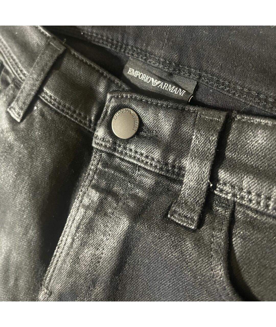 EMPORIO ARMANI Черные джинсы слим, фото 3