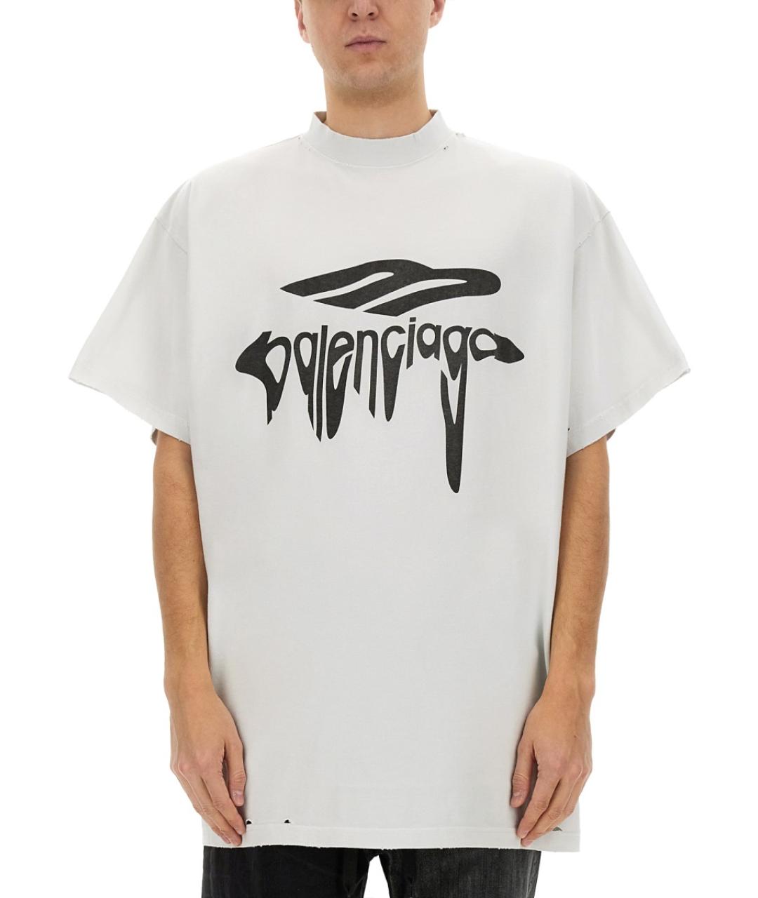 BALENCIAGA Белая хлопковая футболка, фото 7