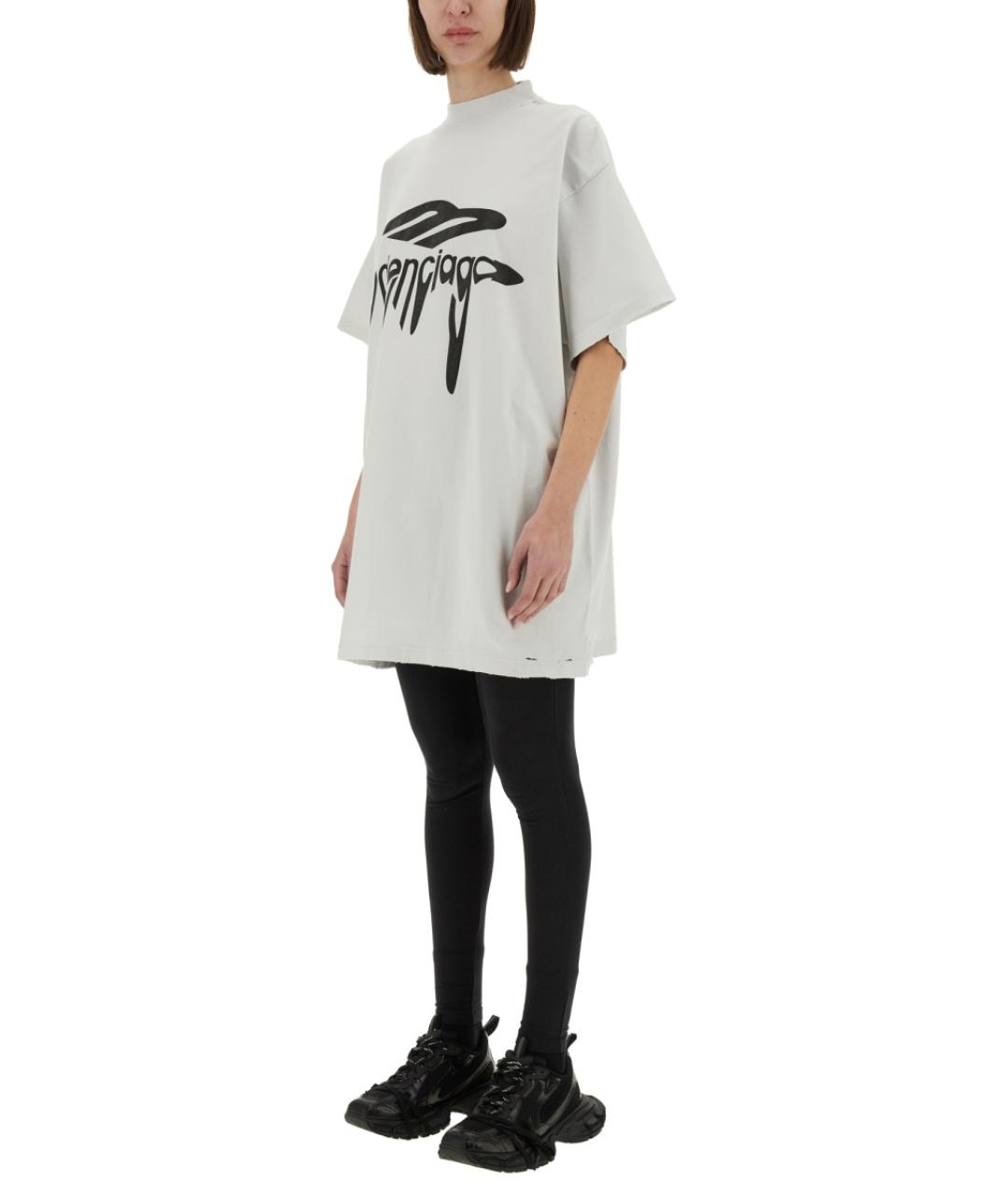 BALENCIAGA Белая хлопковая футболка, фото 3