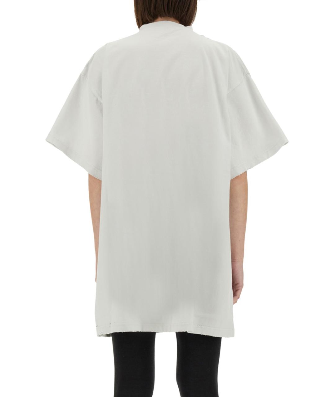 BALENCIAGA Белая хлопковая футболка, фото 4